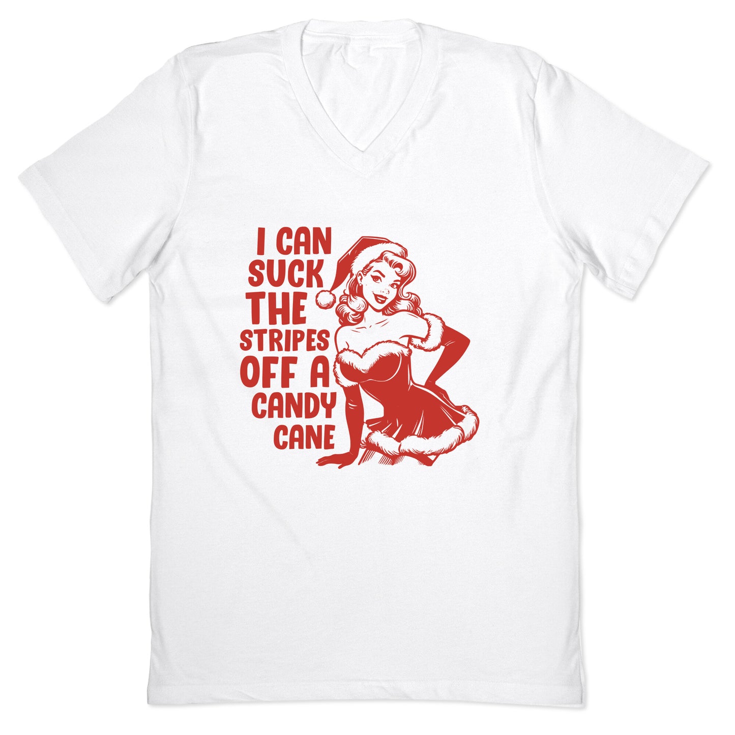 Can Suck the Stripes off a Candy Cane V-Neck