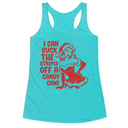 Can Suck the Stripes off a Candy Cane Racerback Tank