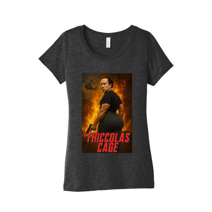 Thiccolas Cage Womens Triblend Tee