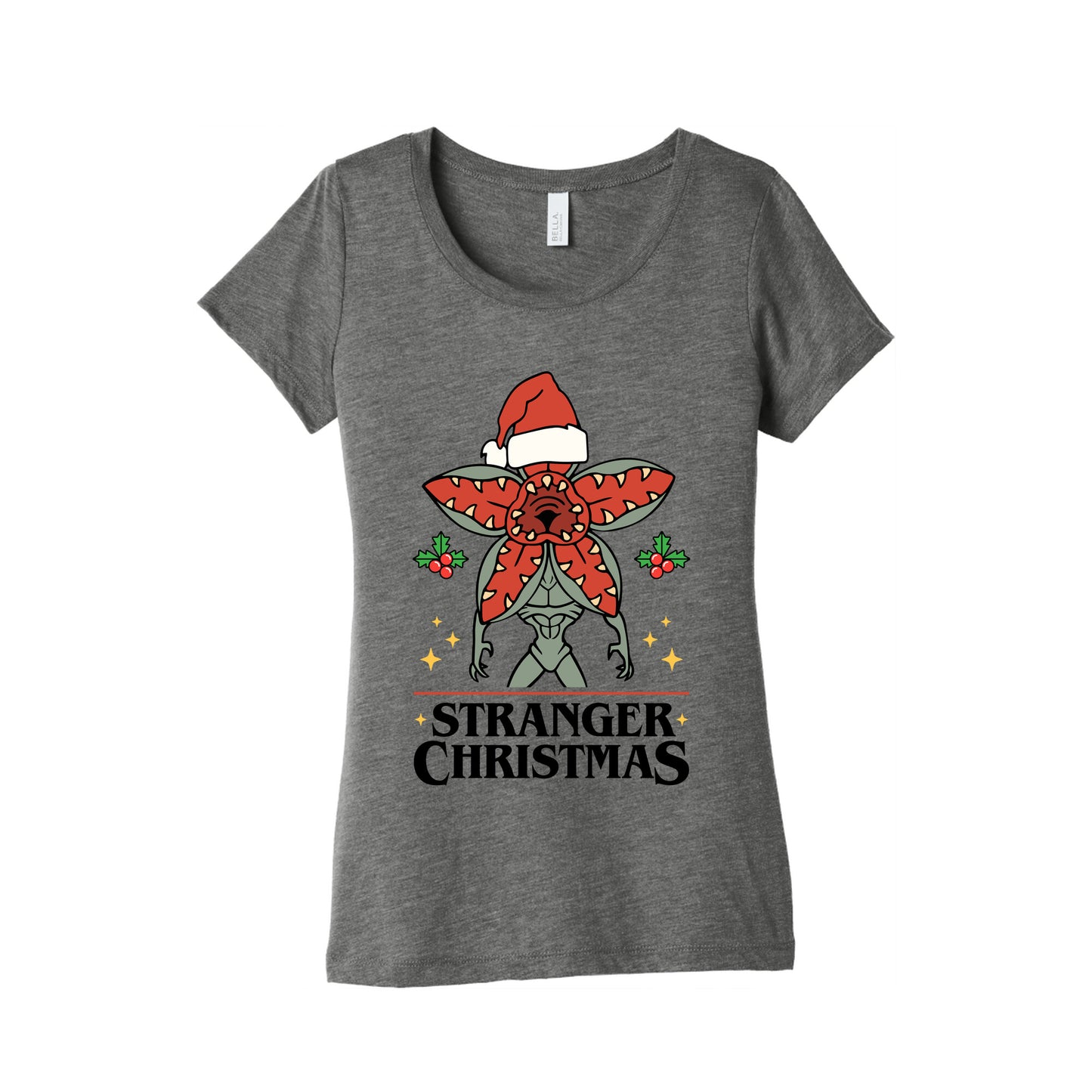 Stranger Christmas Womens Triblend Tee