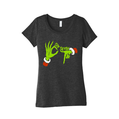 67 Grinch Hands Womens Triblend Tee