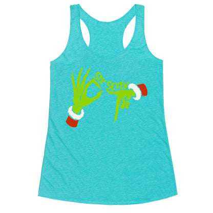 67 Grinch Hands Racerback Tank