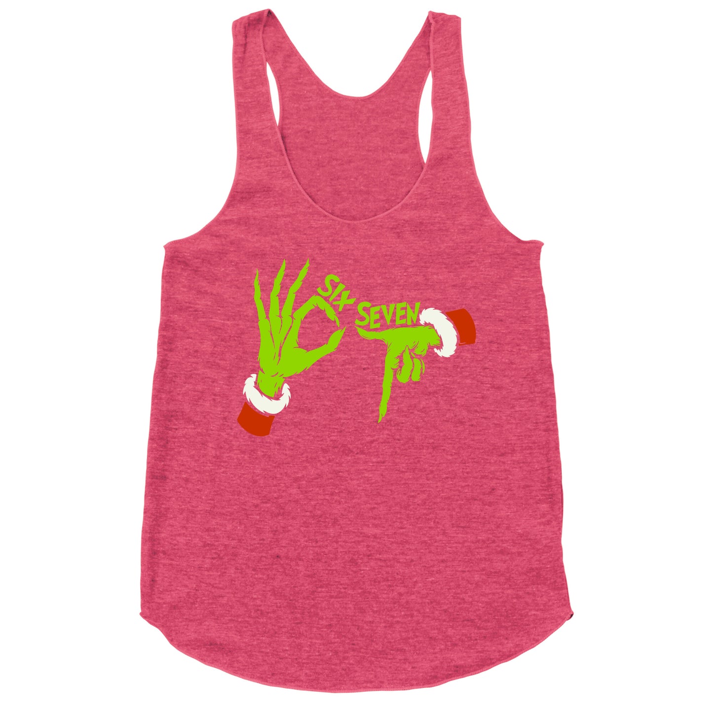 67 Grinch Hands Racerback Tank