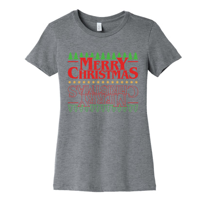 Christmas Upside Down Womens Cotton Tee