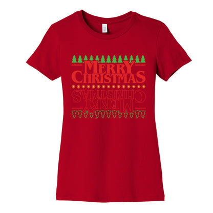 Christmas Upside Down Womens Cotton Tee