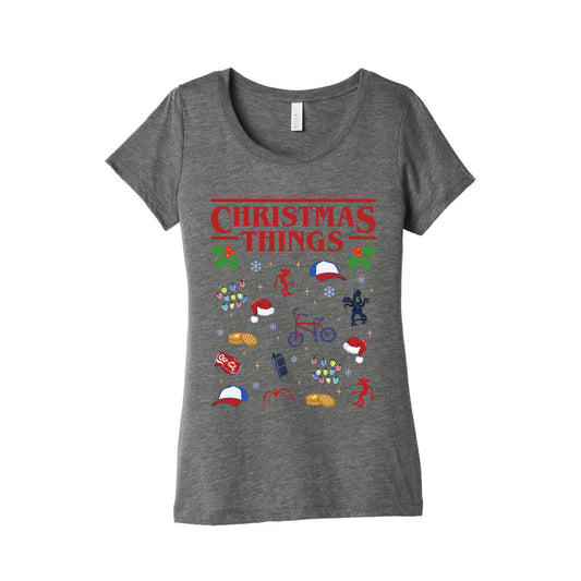 Christmas Things Womens Triblend Tee