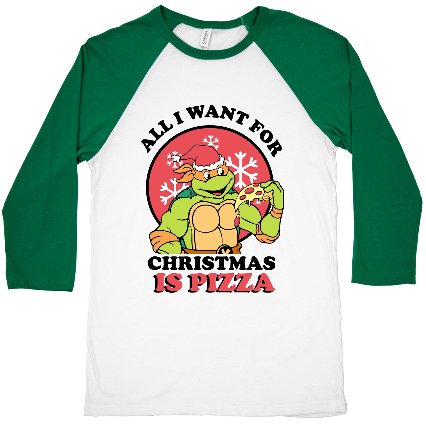 All I Want for Christmas is Pizza Baseball Tee