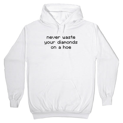 Minecraft Never Waste Diamonds on a Hoe Hoodie