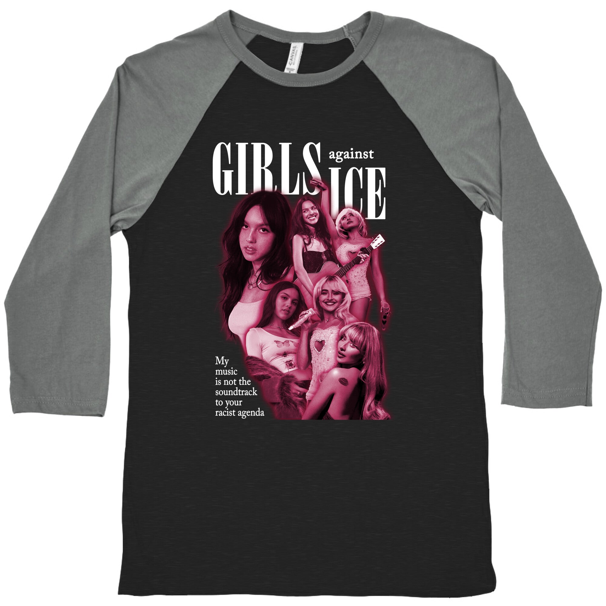 Girls Against ICE Baseball Tee
