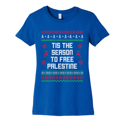 Tis the Season to Free Palestine Womens Cotton Tee