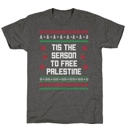 Tis the Season to Free Palestine Unisex Triblend Tee
