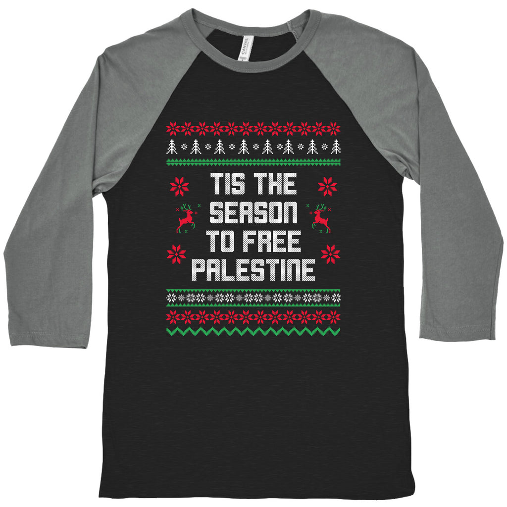 Tis the Season to Free Palestine Baseball Tee