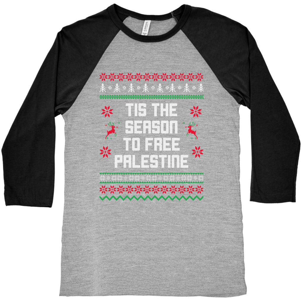 Tis the Season to Free Palestine Baseball Tee