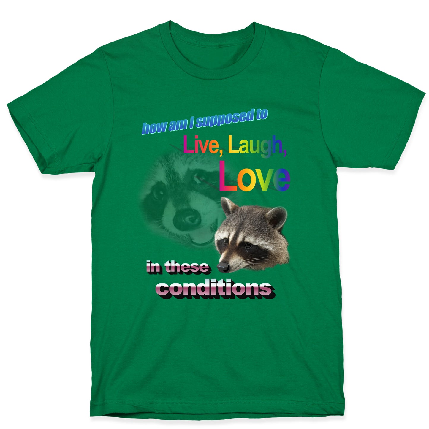 Live Laugh Love Raccoon T-Shirt