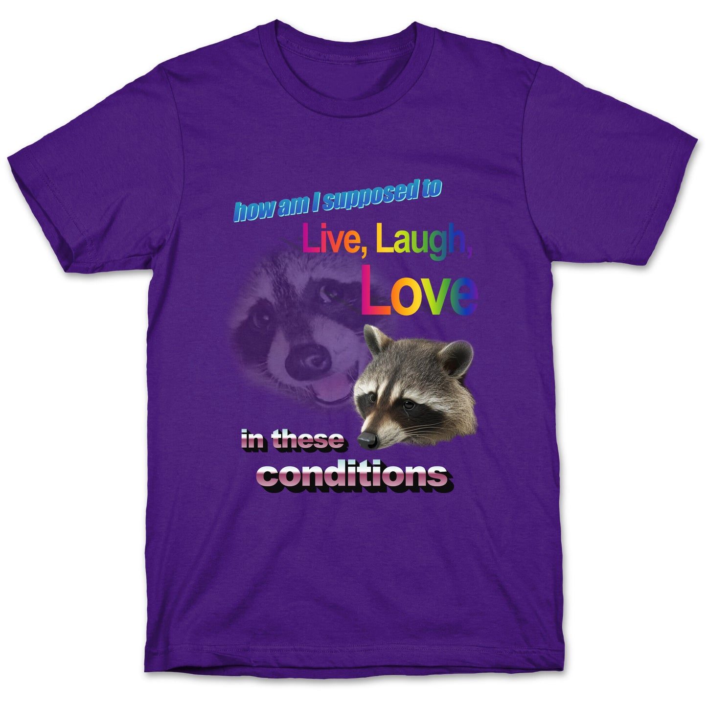 Live Laugh Love Raccoon T-Shirt