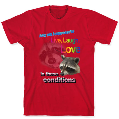 Live Laugh Love Raccoon T-Shirt