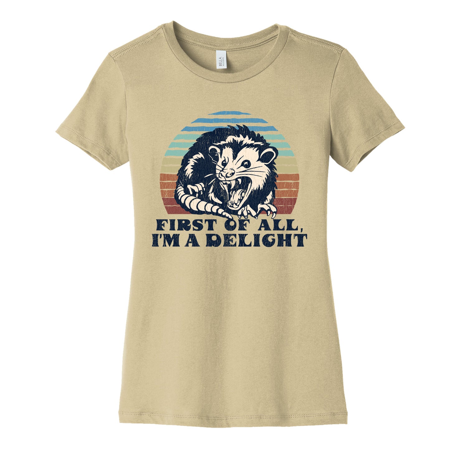 Delightful Unhinged Possum Womens Cotton Tee