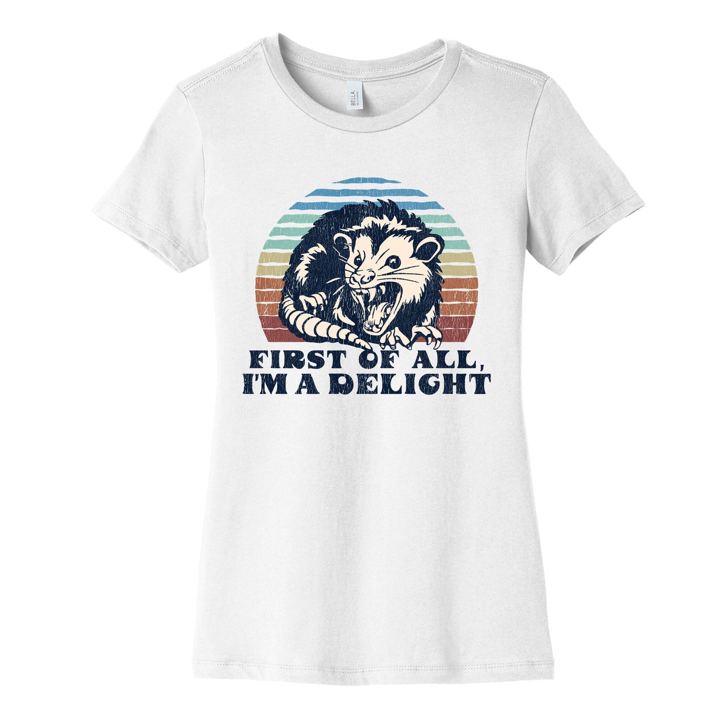 Delightful Unhinged Possum Womens Cotton Tee