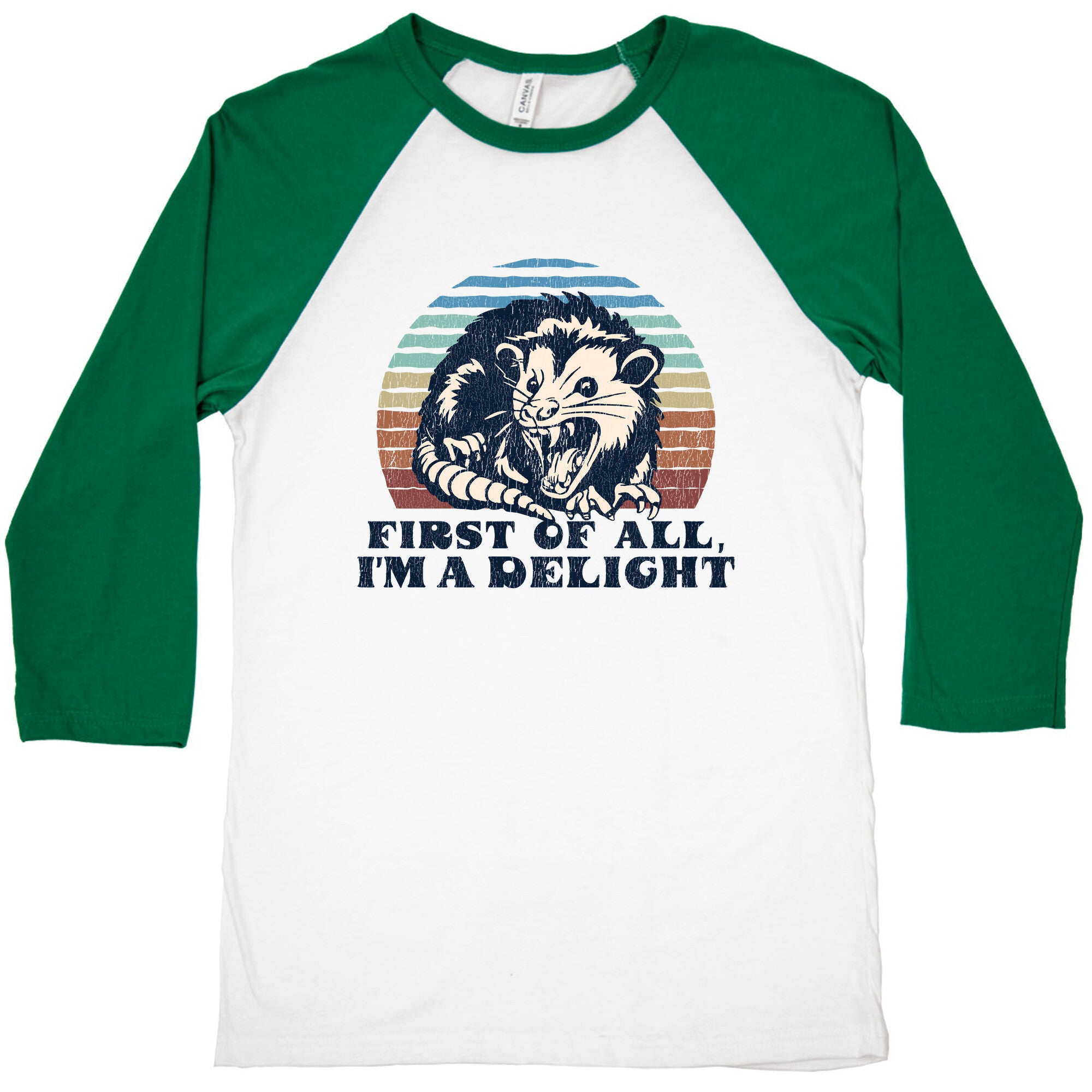 Delightful Unhinged Possum Baseball Tee