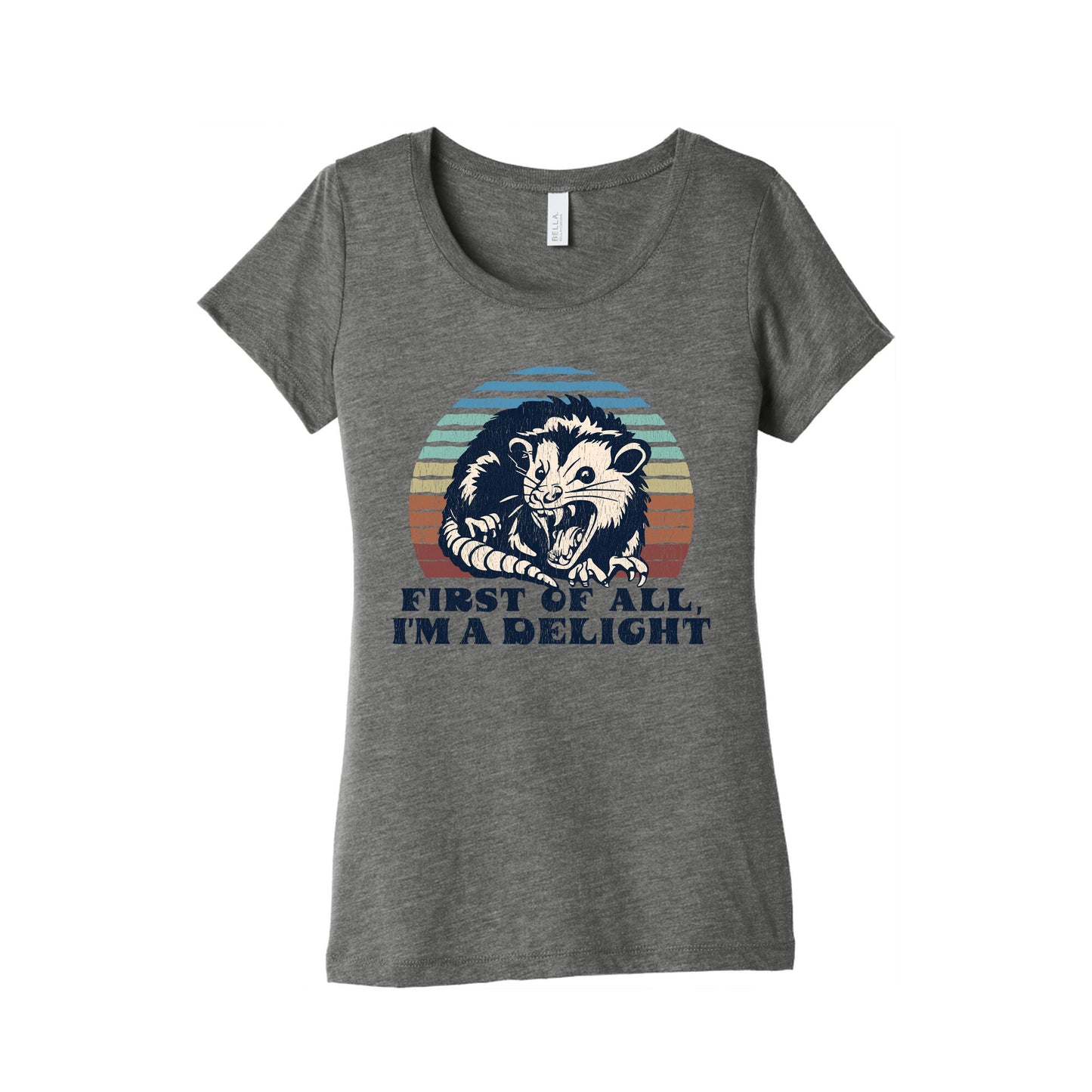 Delightful Unhinged Possum Womens Triblend Tee
