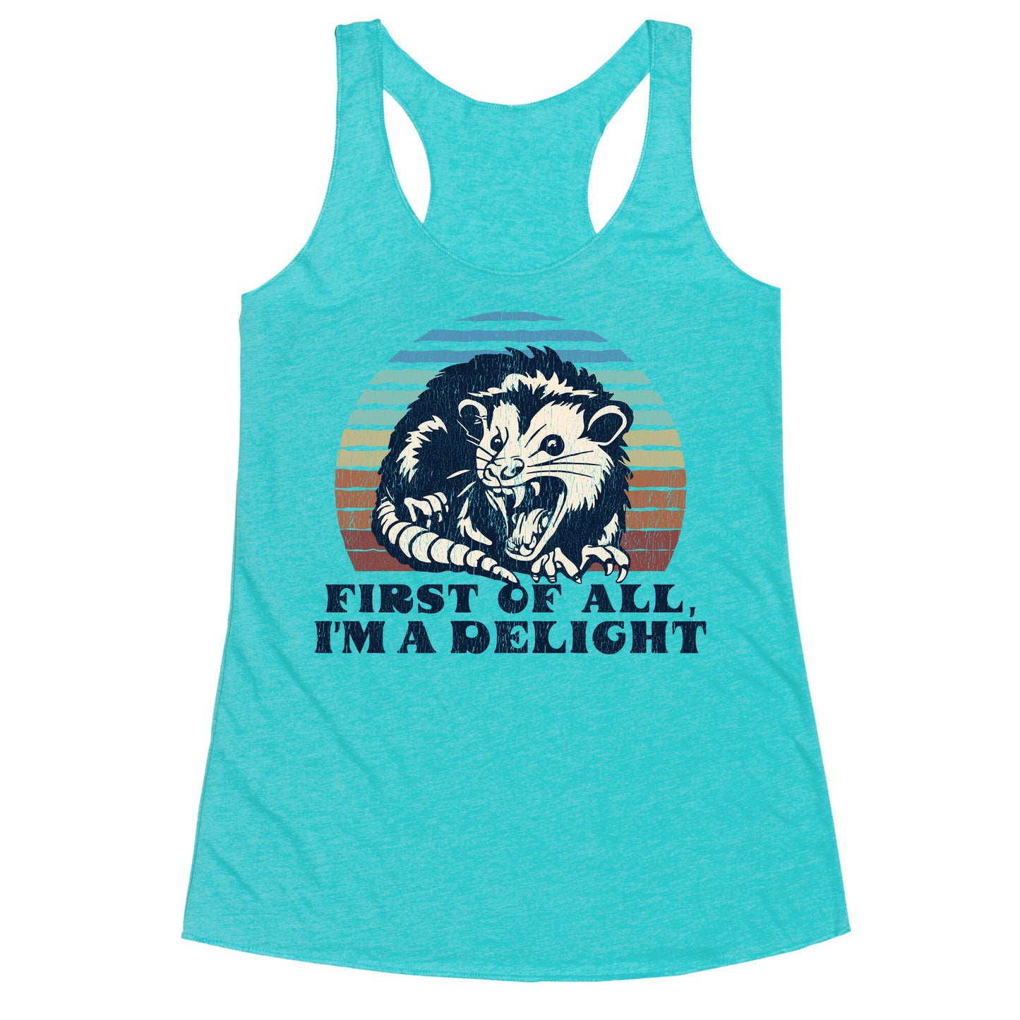 Delightful Unhinged Possum Racerback Tank