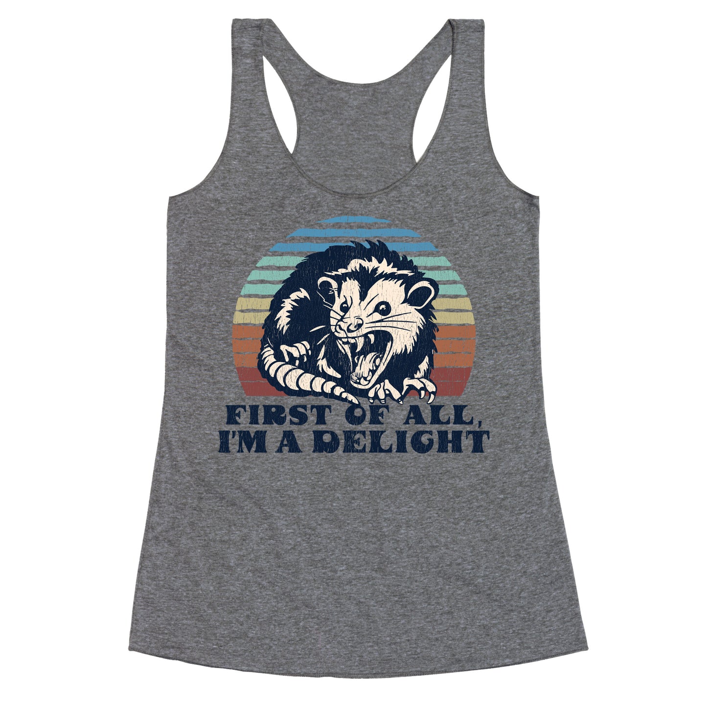 Delightful Unhinged Possum Racerback Tank