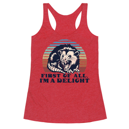 Delightful Unhinged Possum Racerback Tank