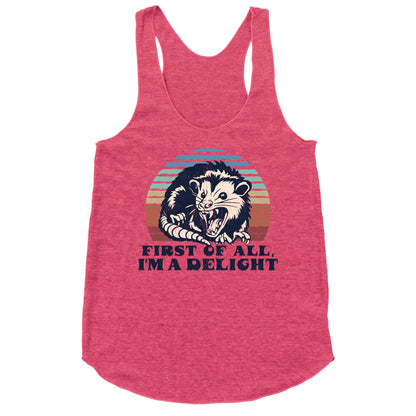 Delightful Unhinged Possum Racerback Tank