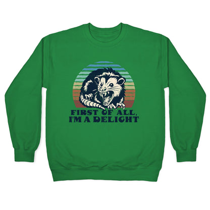 Delightful Unhinged Possum Crewneck Sweatshirt