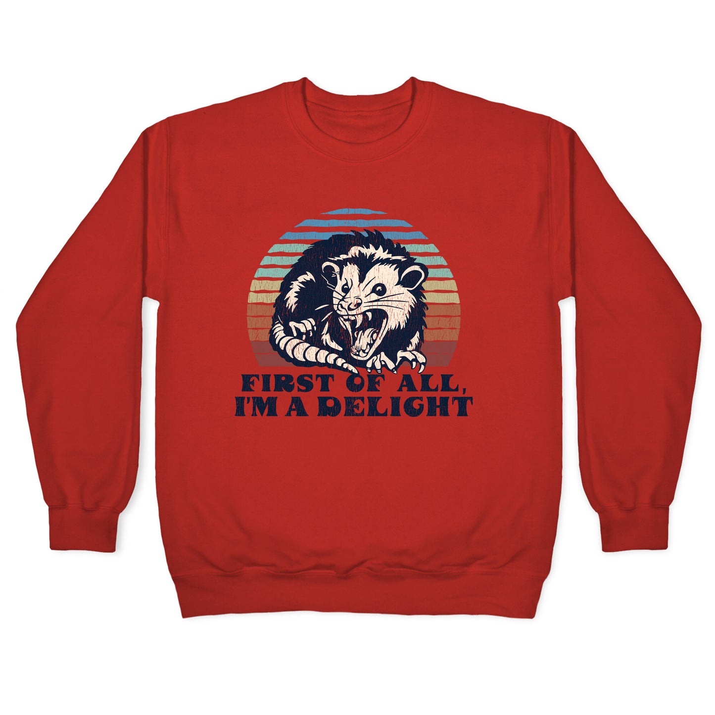 Delightful Unhinged Possum Crewneck Sweatshirt