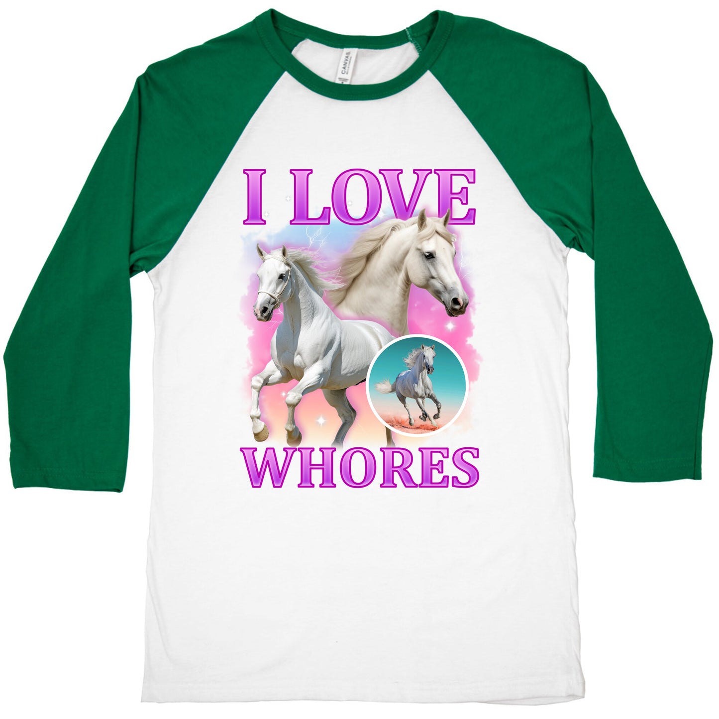 I Love Whores Baseball Tee