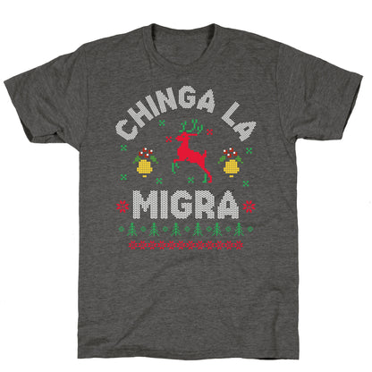 Chinga La Migra Christmas Unisex Triblend Tee