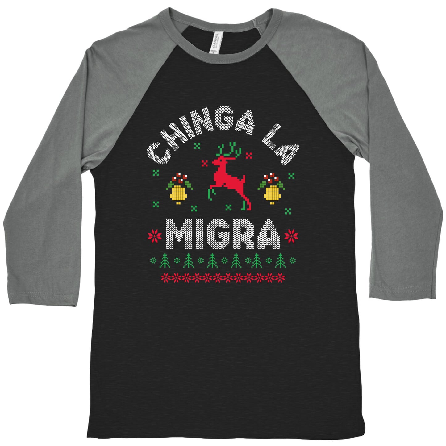 Chinga La Migra Christmas Baseball Tee