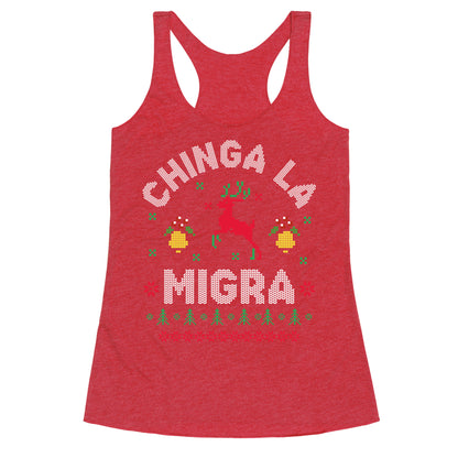 Chinga La Migra Christmas Racerback Tank