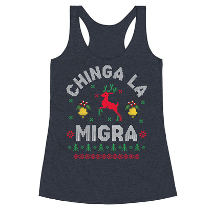 Chinga La Migra Christmas Racerback Tank