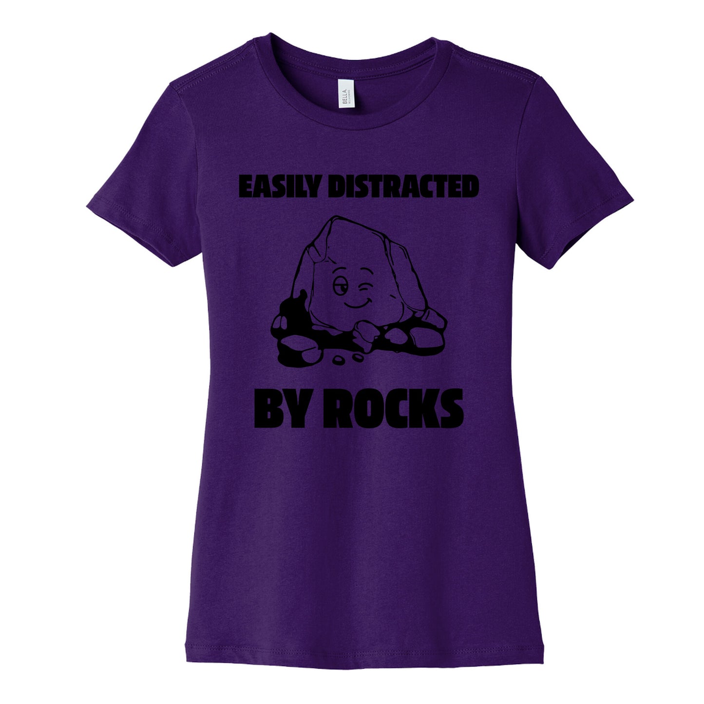 Easily Distracted By Rocks Womens Cotton Tee