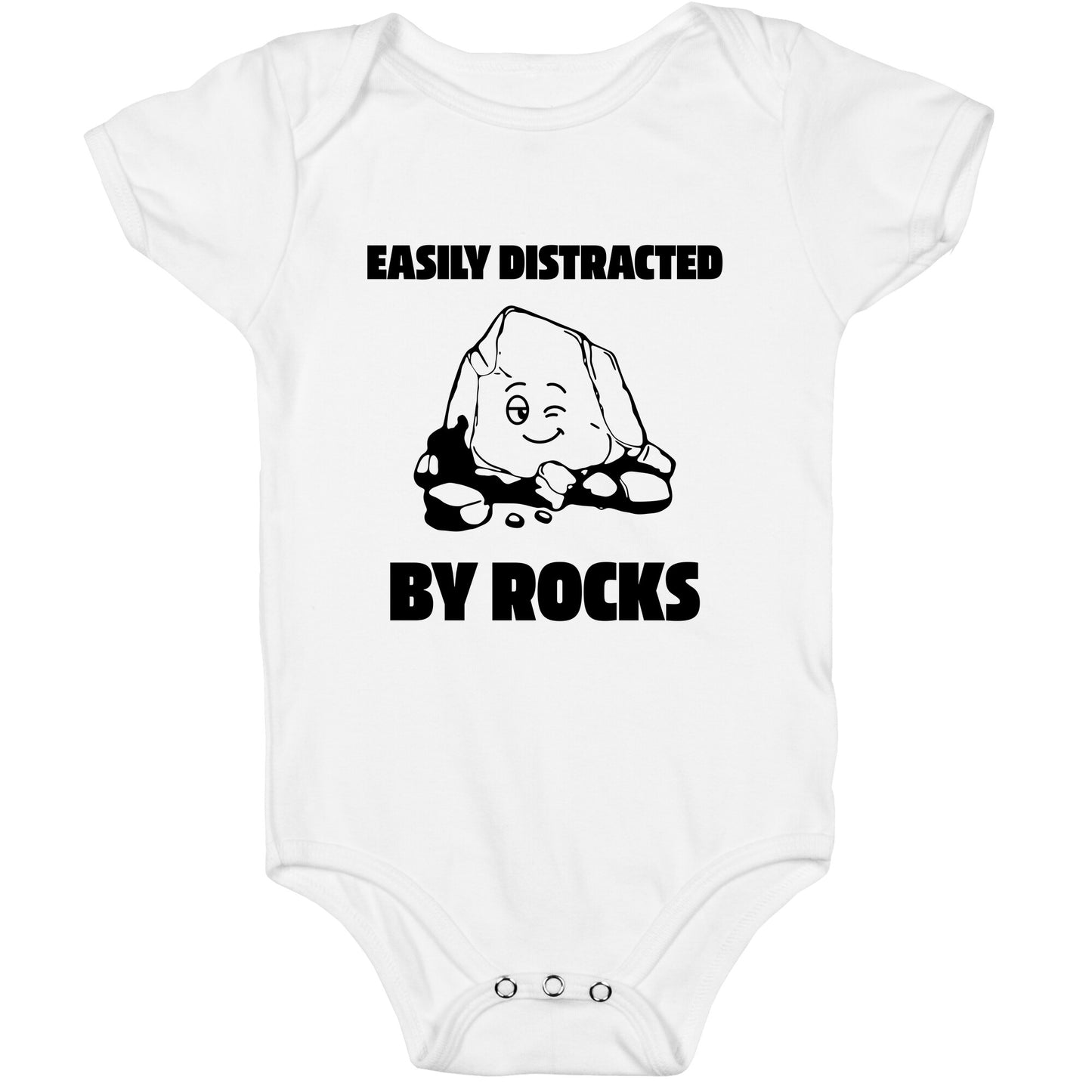 Easily Distracted By Rocks Baby One-Piece