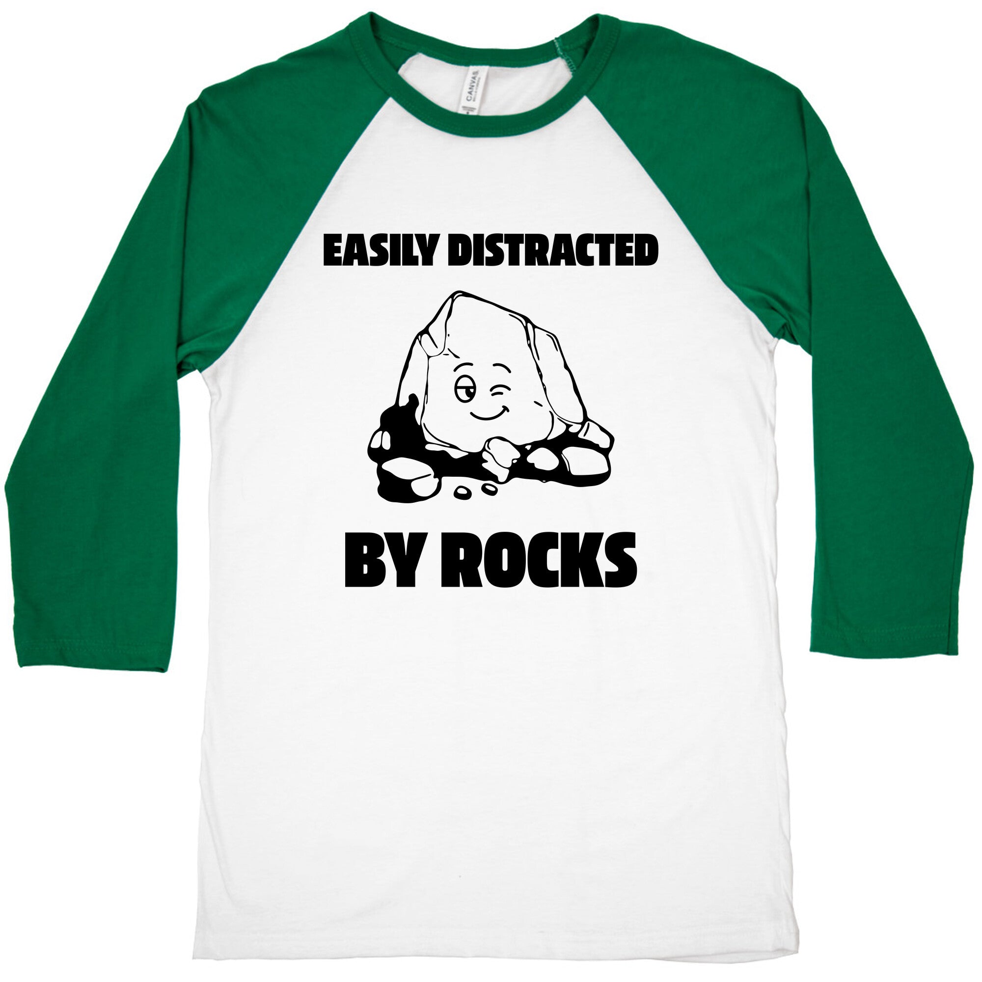 Easily Distracted By Rocks Baseball Tee