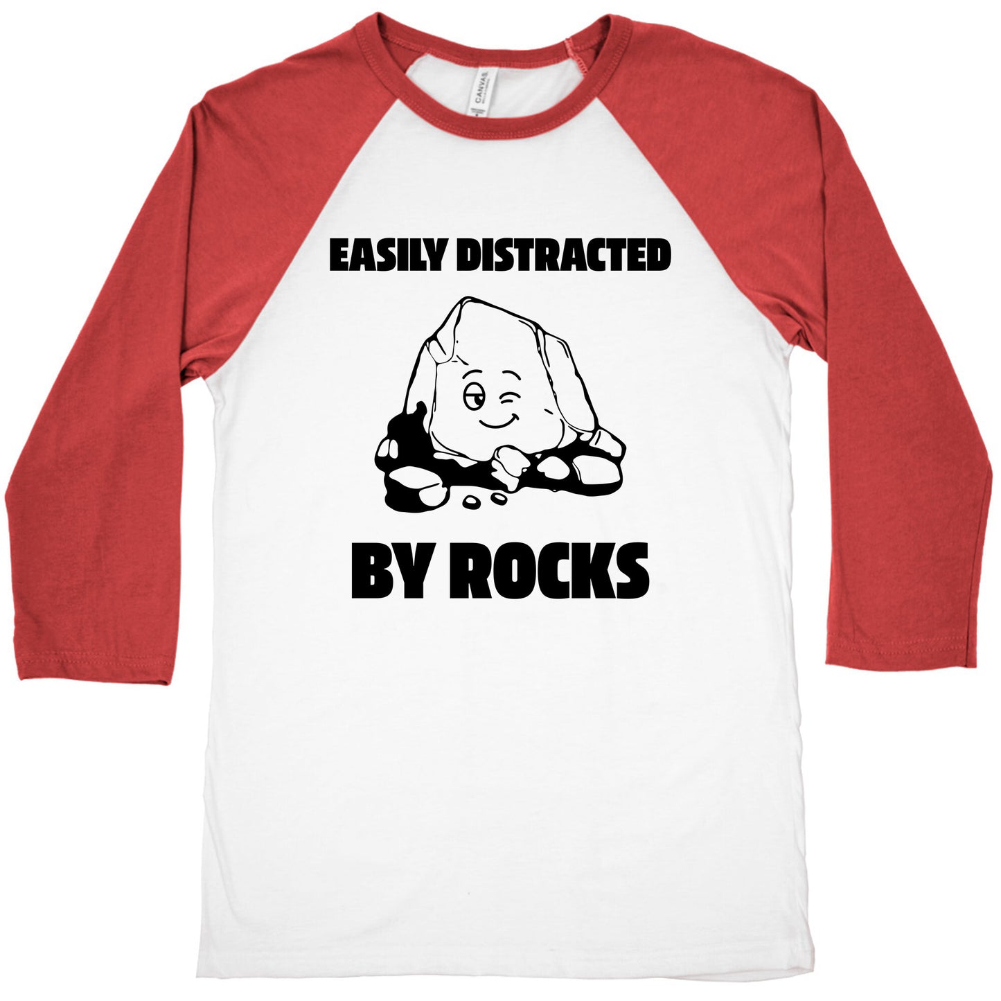 Easily Distracted By Rocks Baseball Tee