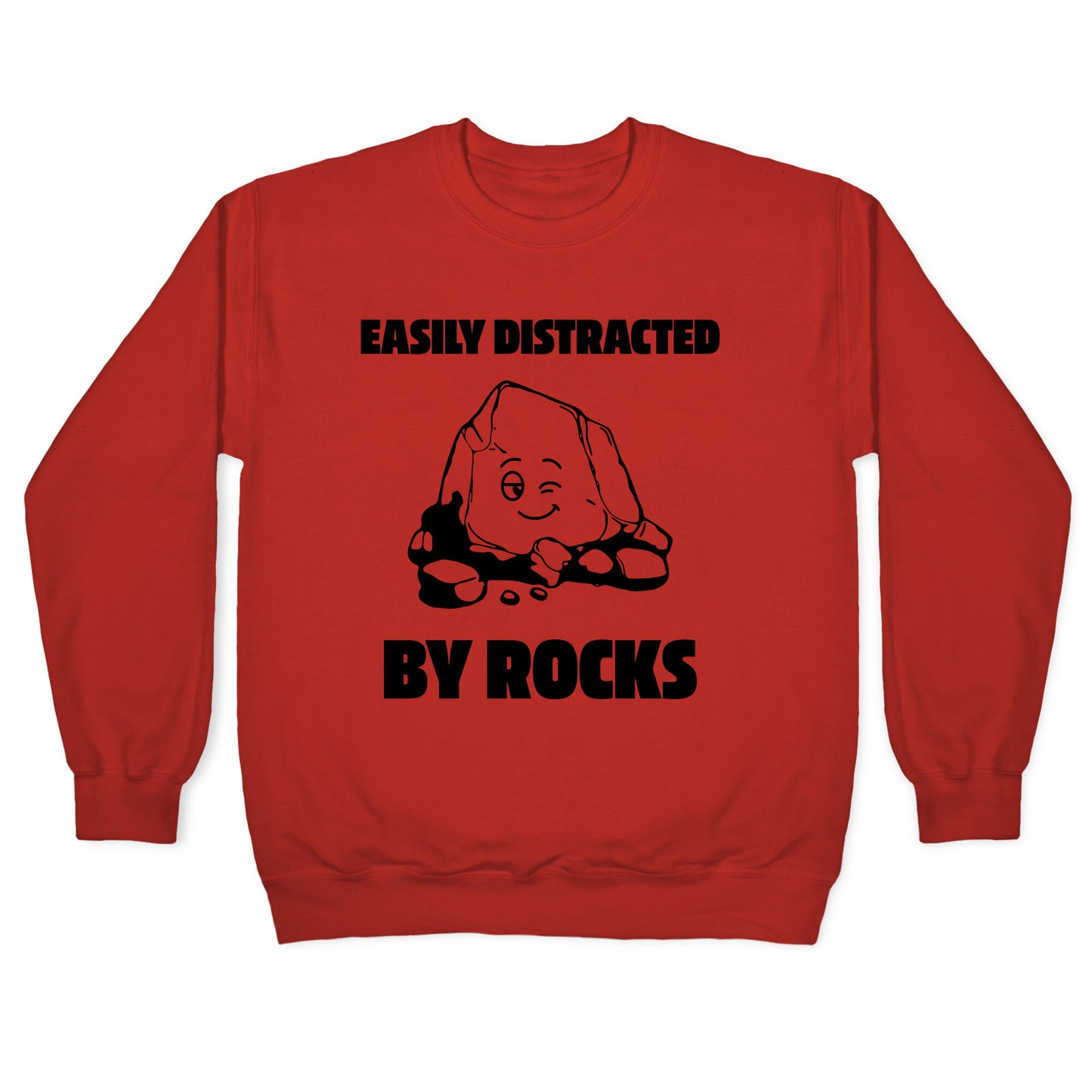 Easily Distracted By Rocks Crewneck Sweatshirt