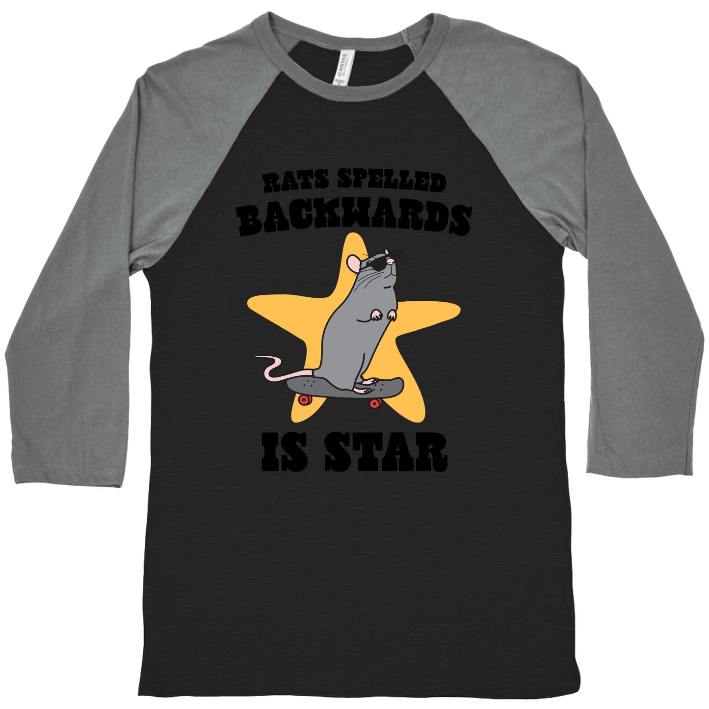 Rats Spelled Backwards is STAR Baseball Tee