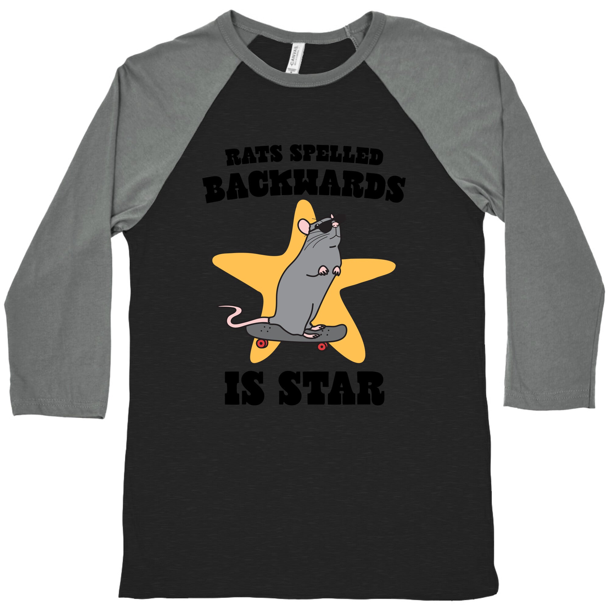 Rats Spelled Backwards is STAR Baseball Tee