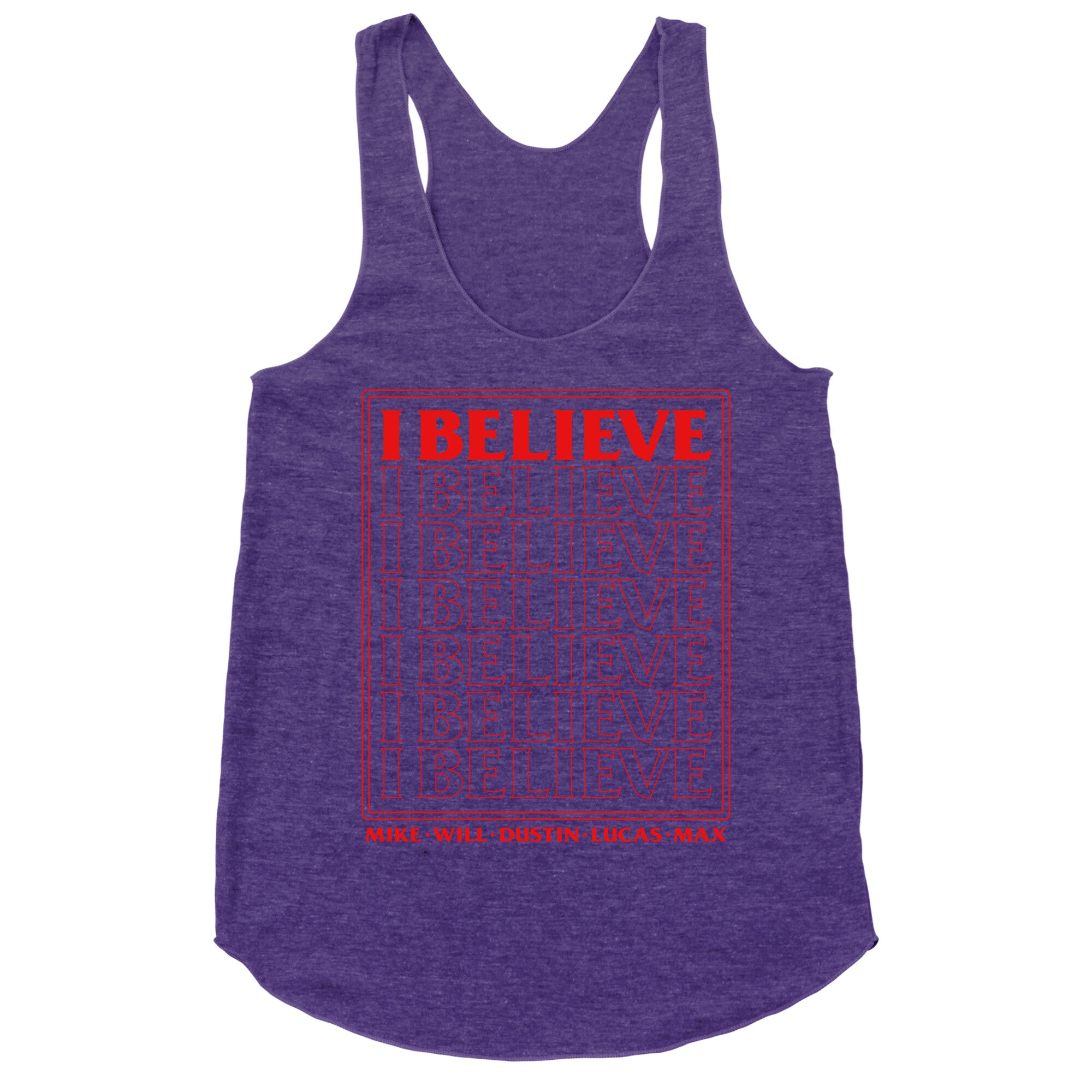 Stranger Things I Believe Racerback Tank