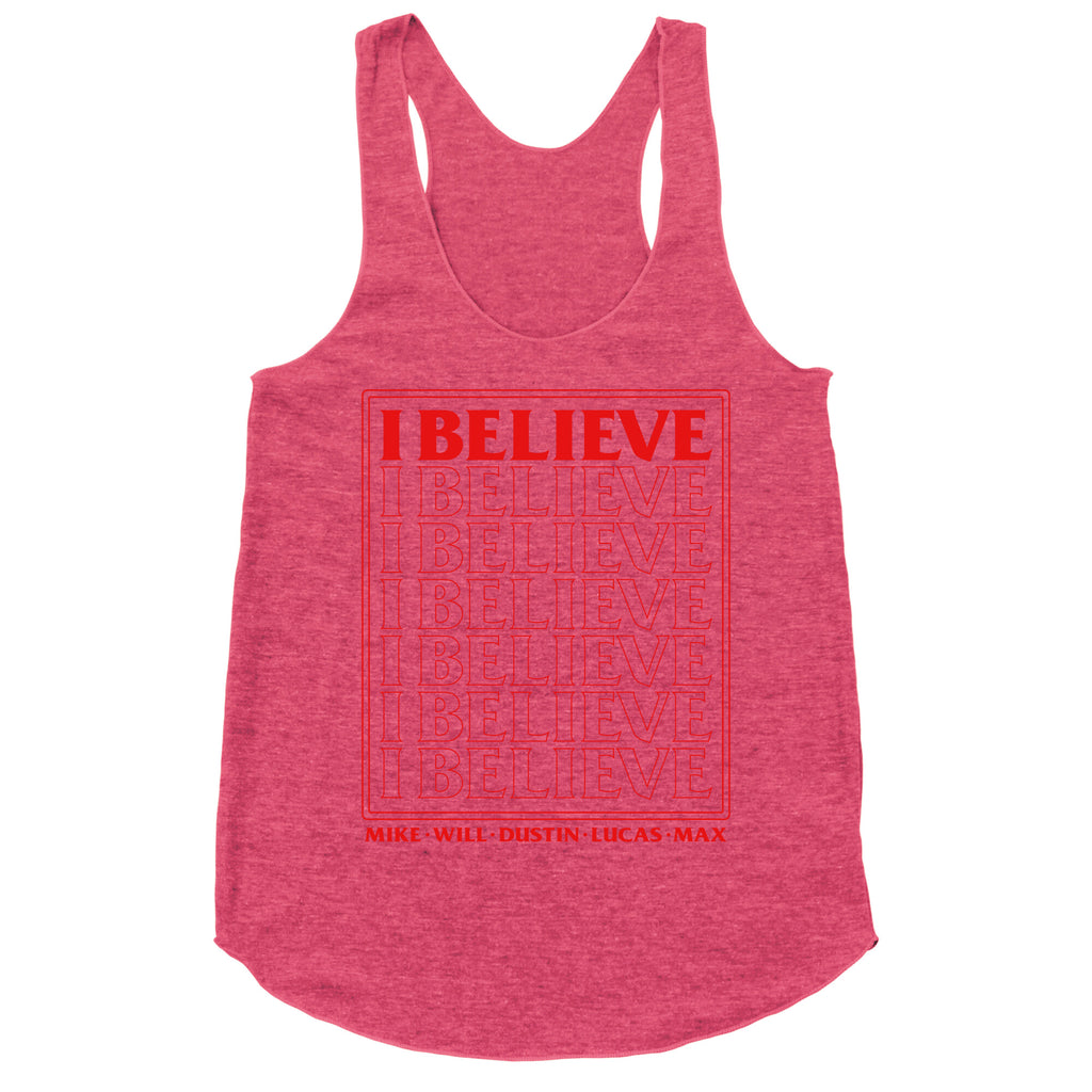 Stranger Things I Believe Racerback Tank