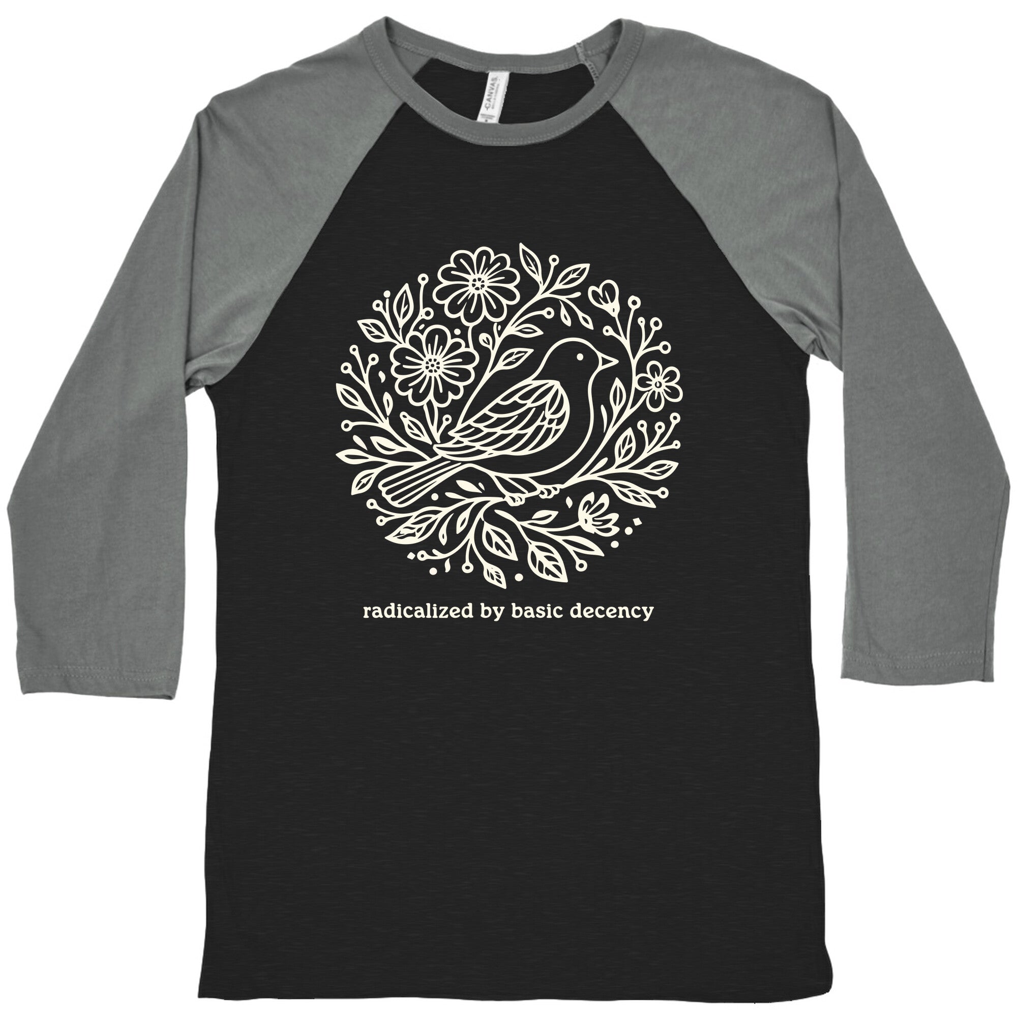 Radicalized By Basic Decency Baseball Tee