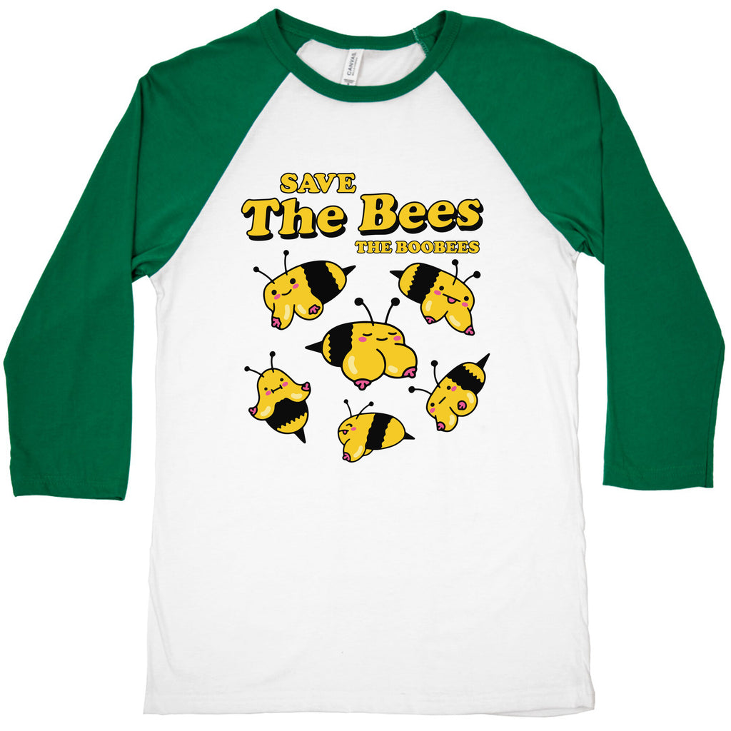 Save The Bees Boobees Baseball Tee