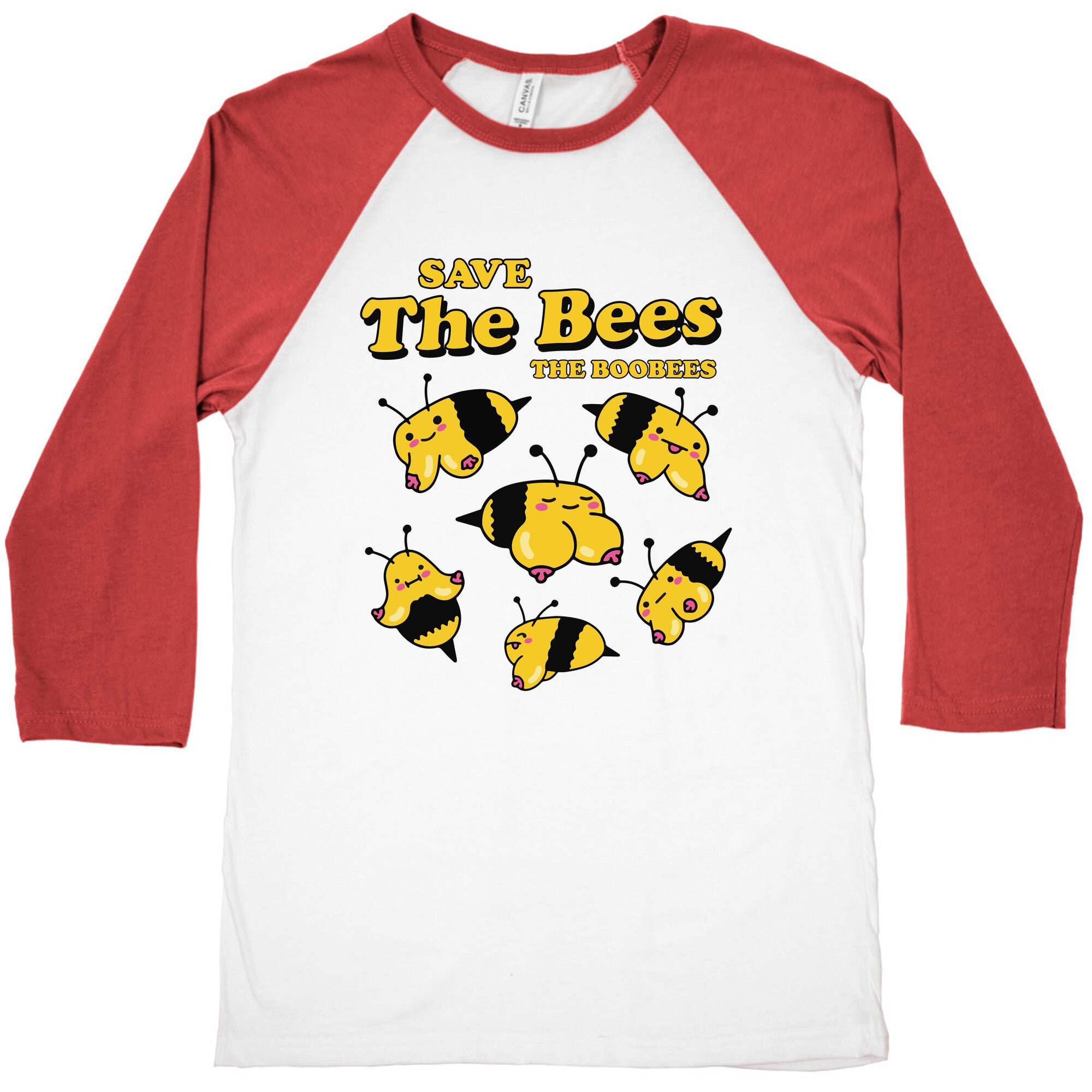 Save The Bees Boobees Baseball Tee