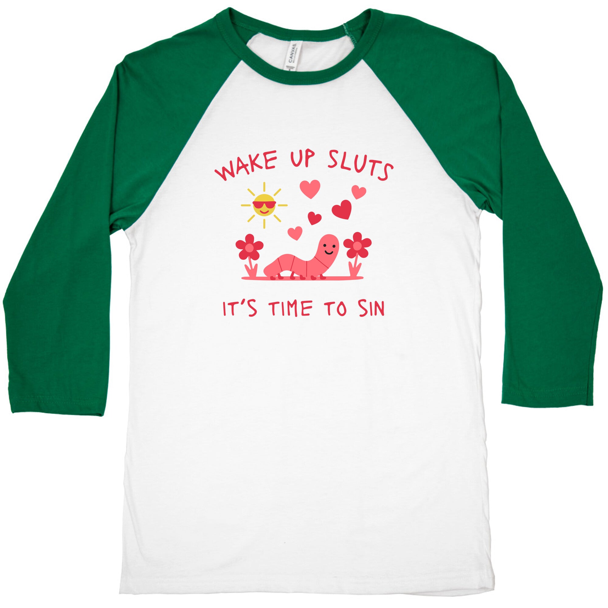 Wake Up Sluts Valentines Edition Baseball Tee