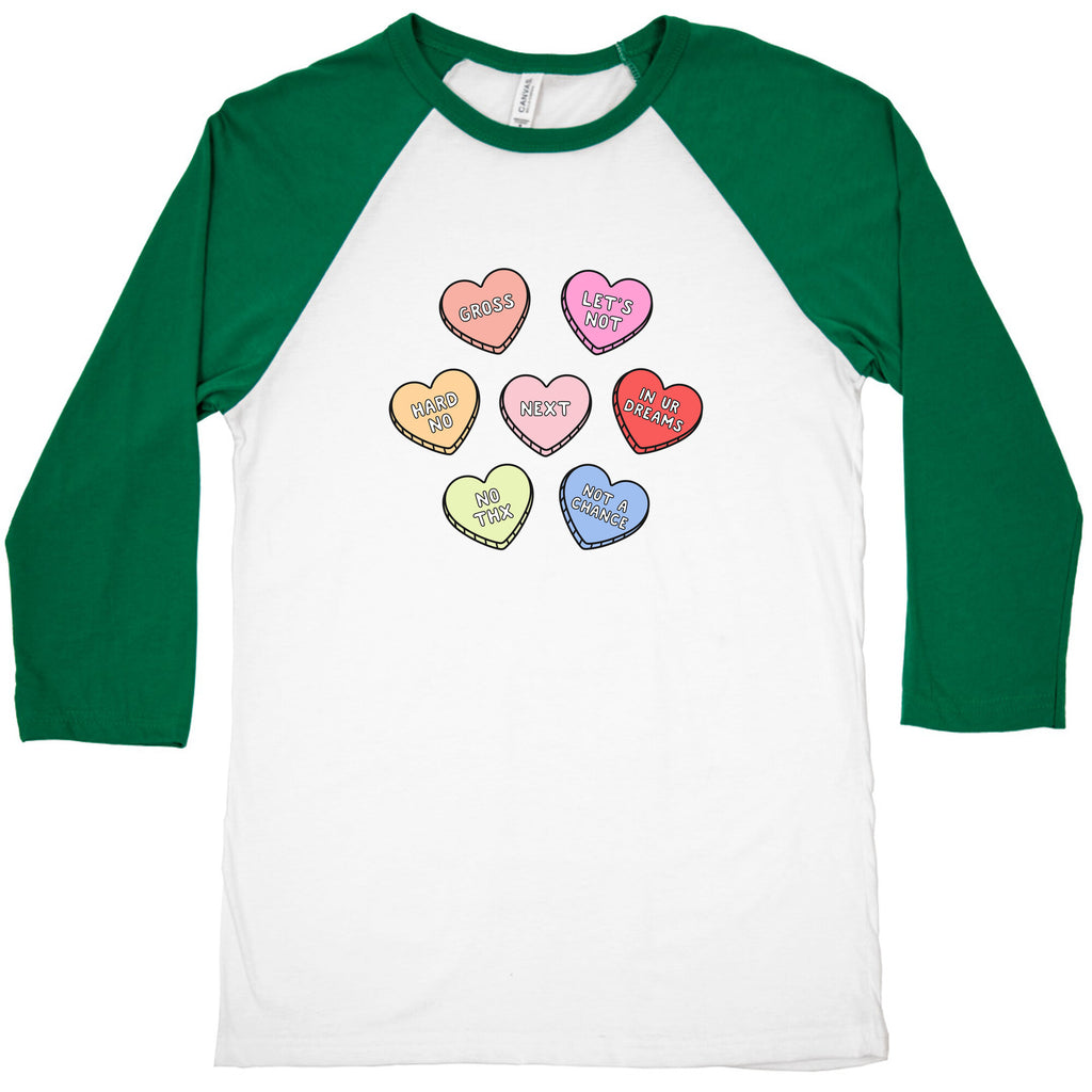 Sarcastic Candy Hearts Baseball Tee