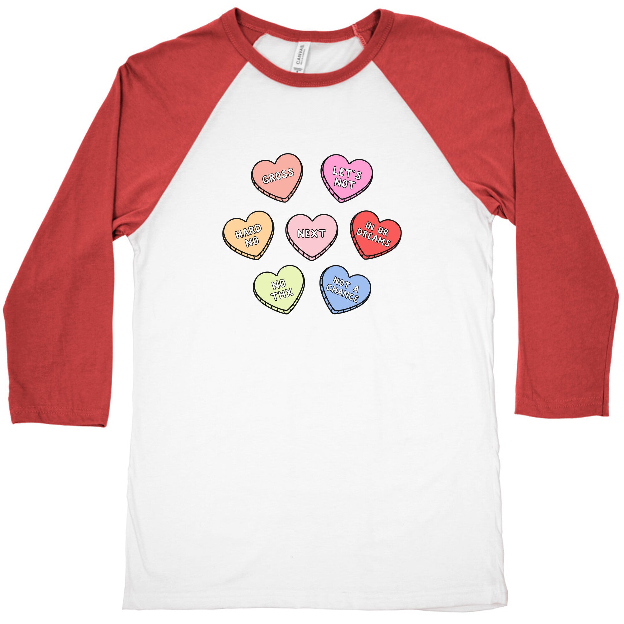 Sarcastic Candy Hearts Baseball Tee